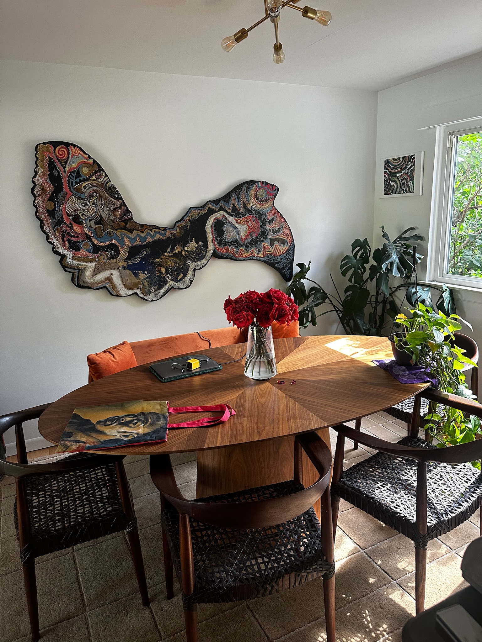 Dining room with statement table